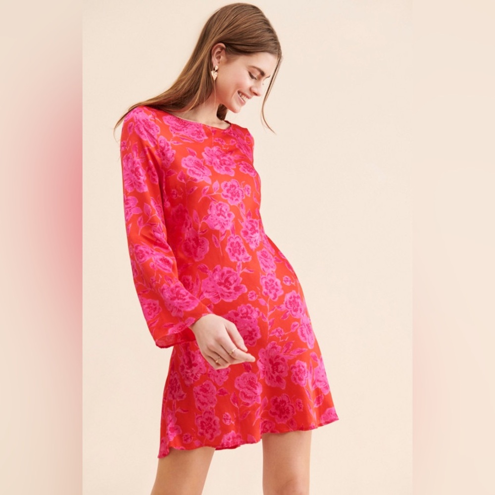 Jen’s Pirate Booty x Free People Nikki Red/Pink Mini Dress Gown sz M